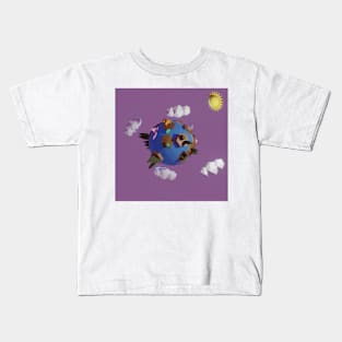 Blue world purple sky Kids T-Shirt